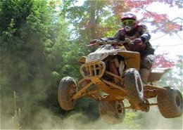 ATV rider in mid-air