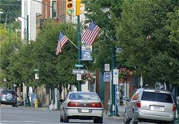 View of main street in Bradford, Pennsylvania