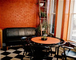 Interior view of café sitting area