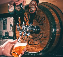 Interior view, showing beer tap