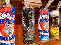 Colorful assorted gifts on a shelf